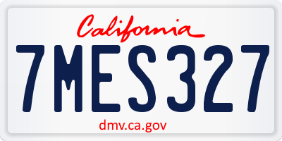 CA license plate 7MES327