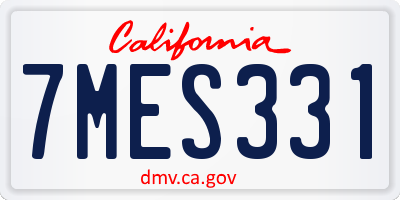 CA license plate 7MES331