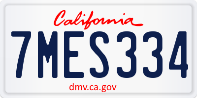 CA license plate 7MES334