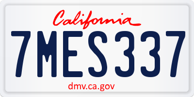 CA license plate 7MES337