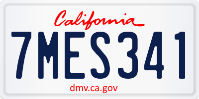 CA license plate 7MES341