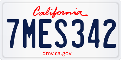 CA license plate 7MES342