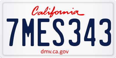 CA license plate 7MES343