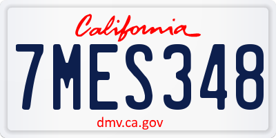 CA license plate 7MES348