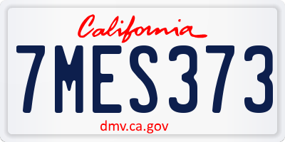 CA license plate 7MES373