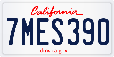 CA license plate 7MES390