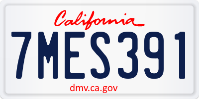 CA license plate 7MES391