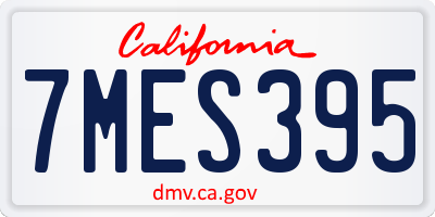 CA license plate 7MES395
