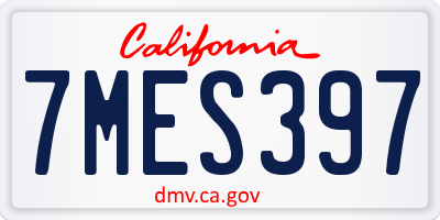 CA license plate 7MES397
