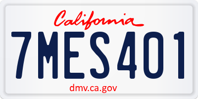 CA license plate 7MES401