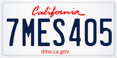 CA license plate 7MES405