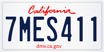 CA license plate 7MES411