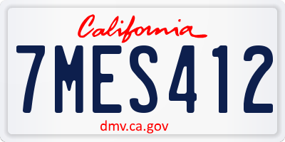CA license plate 7MES412