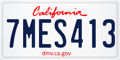 CA license plate 7MES413