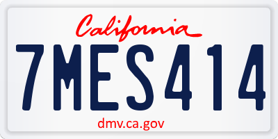 CA license plate 7MES414