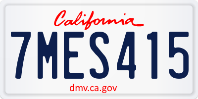 CA license plate 7MES415