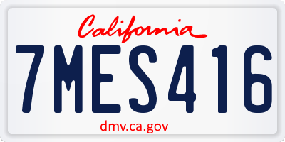 CA license plate 7MES416
