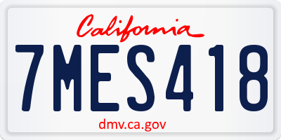 CA license plate 7MES418