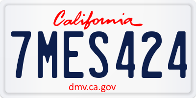 CA license plate 7MES424