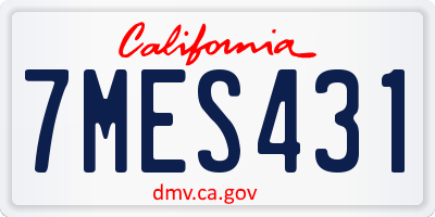 CA license plate 7MES431