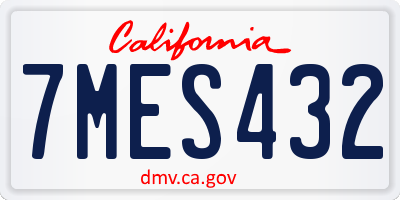 CA license plate 7MES432