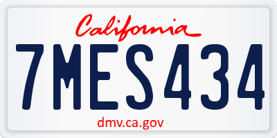 CA license plate 7MES434