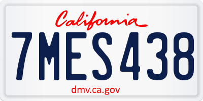 CA license plate 7MES438
