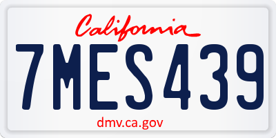 CA license plate 7MES439
