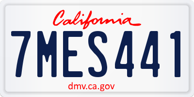 CA license plate 7MES441