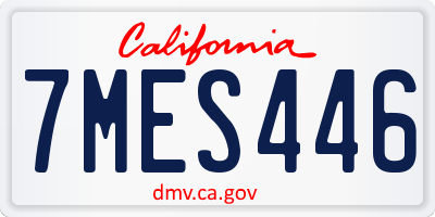 CA license plate 7MES446