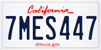 CA license plate 7MES447