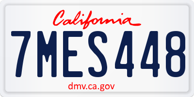 CA license plate 7MES448