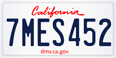 CA license plate 7MES452
