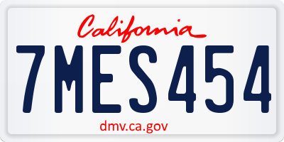 CA license plate 7MES454