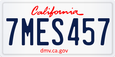 CA license plate 7MES457
