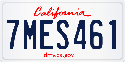 CA license plate 7MES461