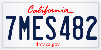 CA license plate 7MES482