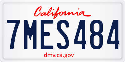 CA license plate 7MES484