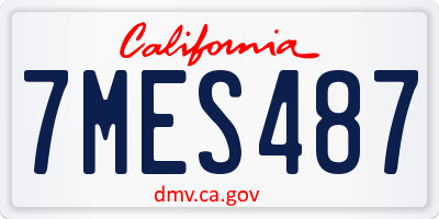 CA license plate 7MES487