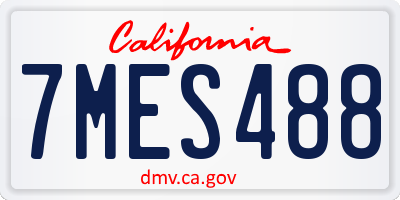CA license plate 7MES488