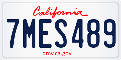 CA license plate 7MES489