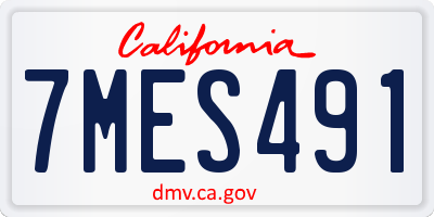 CA license plate 7MES491