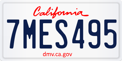 CA license plate 7MES495