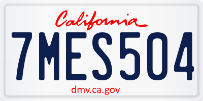 CA license plate 7MES504