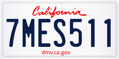 CA license plate 7MES511