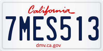 CA license plate 7MES513