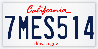 CA license plate 7MES514