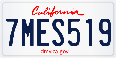 CA license plate 7MES519