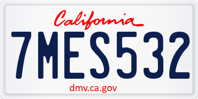 CA license plate 7MES532