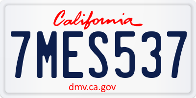 CA license plate 7MES537
